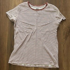 Striped Brown and White Women's Top